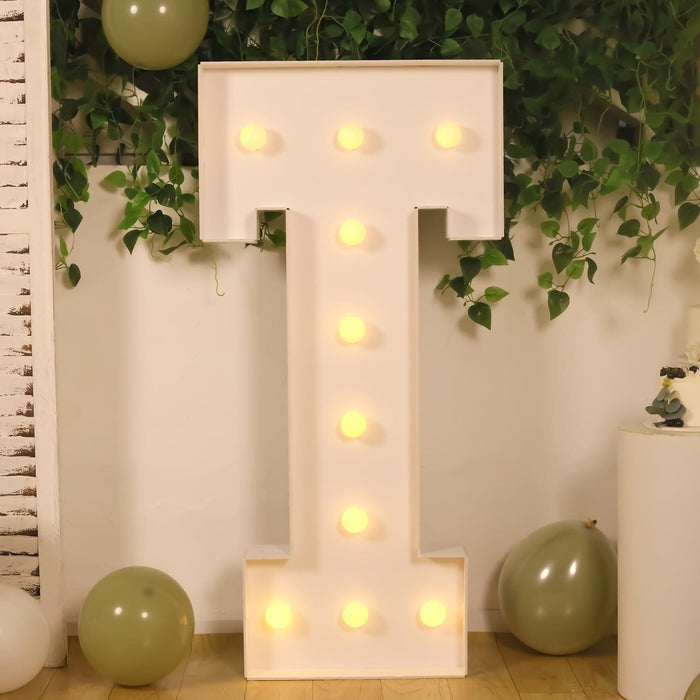 4ft XL LED Marquee Letter Foam Board with 10 Warm White Battery Operated LEDs - White
