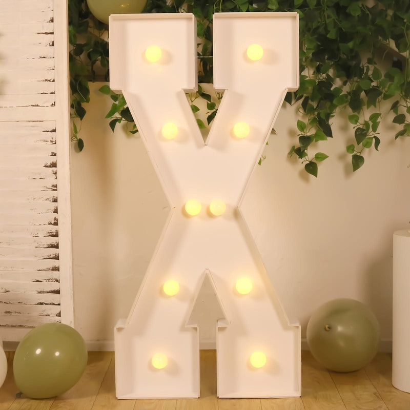 4ft XL LED Marquee Letter Foam Board with 10 Warm White Battery Operated LEDs - White
