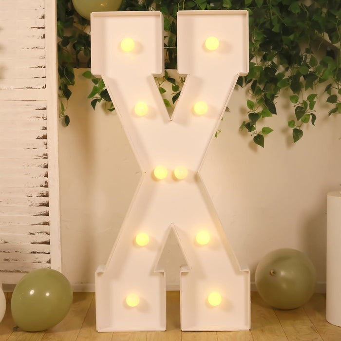 4ft XL LED Marquee Letter Foam Board with 10 Warm White Battery Operated LEDs - White