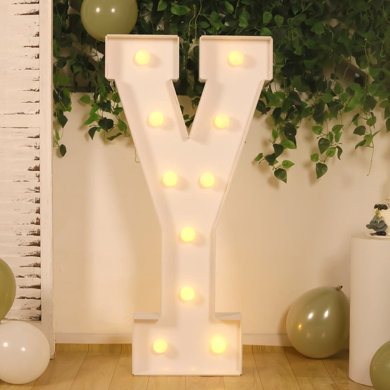 4ft XL LED Marquee Letter Foam Board with 10 Warm White Battery Operated LEDs - White