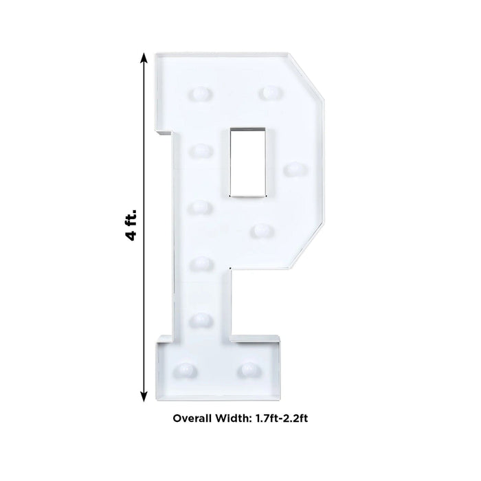 4ft XL LED Marquee Letter Foam Board with 10 Warm White Battery Operated LEDs - White