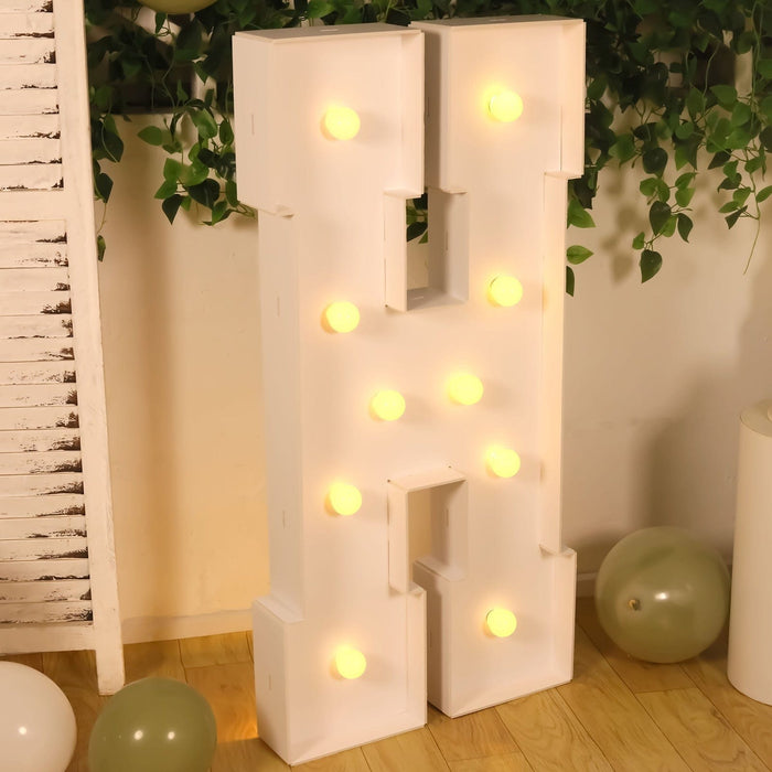 4ft XL LED Marquee Letter Foam Board with 10 Warm White Battery Operated LEDs - White