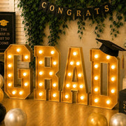 4ft Lighted Pre-Cut Foam Board LED "GRAD" Marquee Letter Set