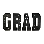 4ft Lighted Pre-Cut Foam Board LED "GRAD" Marquee Letter Set BDL_WOD_METLTR11_4FT_BLK_GRAD