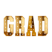 4ft Lighted Pre-Cut Foam Board LED "GRAD" Marquee Letter Set BDL_WOD_METLTR11_4FT_GD_GRAD