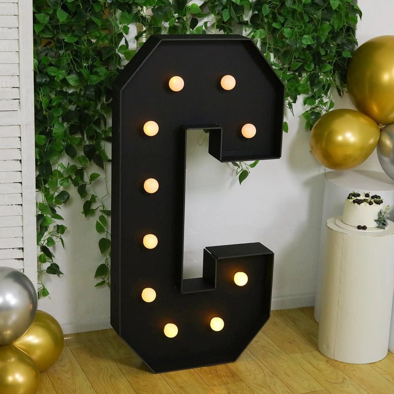 4ft Lighted Pre-Cut Foam Board LED Marquee Letter - Black