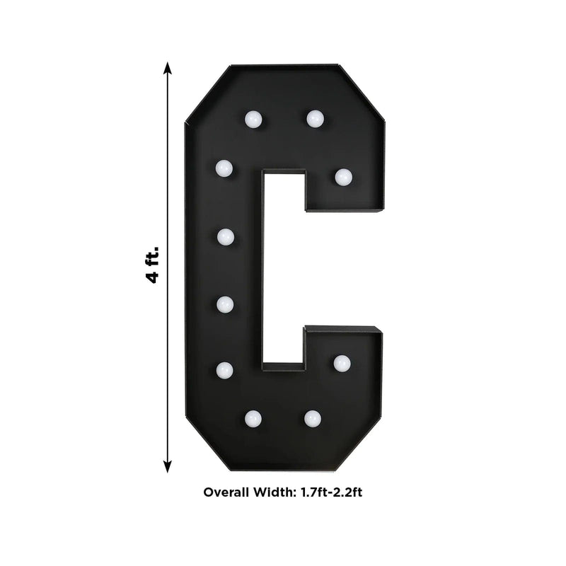 4ft Lighted Pre-Cut Foam Board LED Marquee Letter - Black