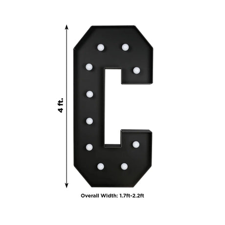 4ft Lighted Pre-Cut Foam Board LED Marquee Letter - Black