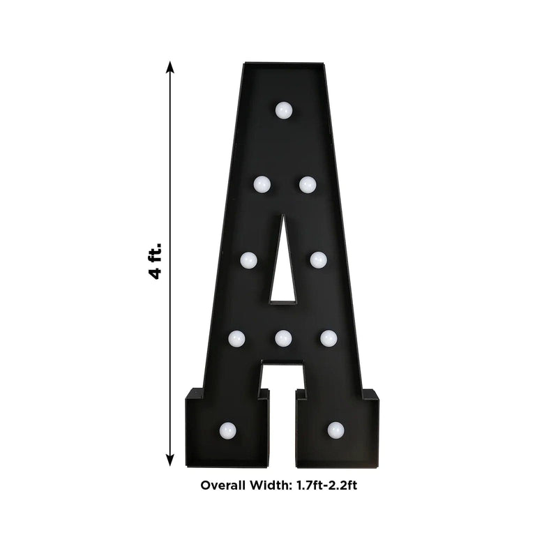 4ft Lighted Pre-Cut Foam Board LED Marquee Letter - Black