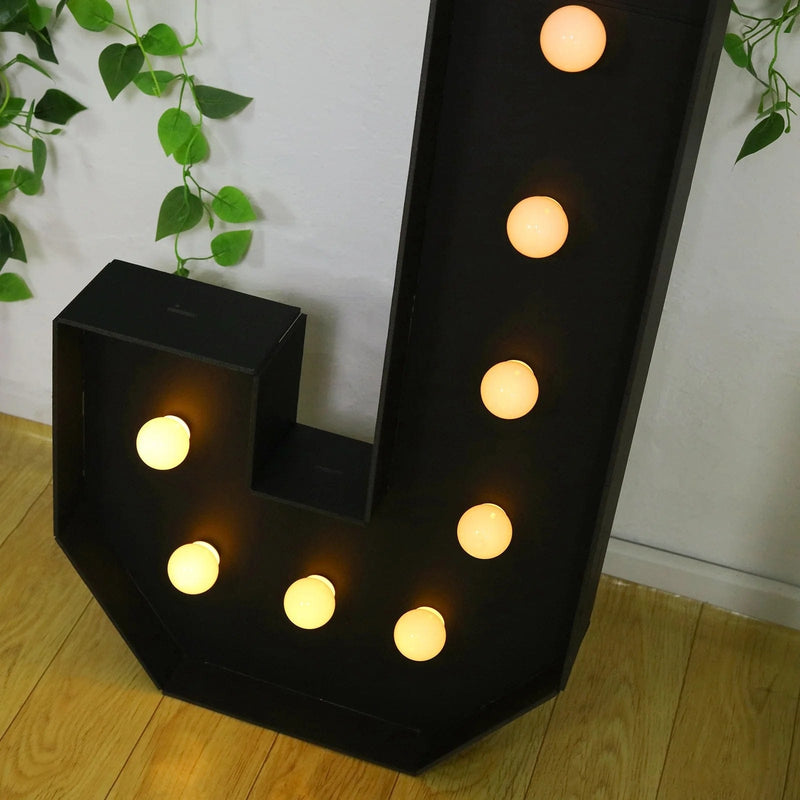 4ft Lighted Pre-Cut Foam Board LED Marquee Letter - Black