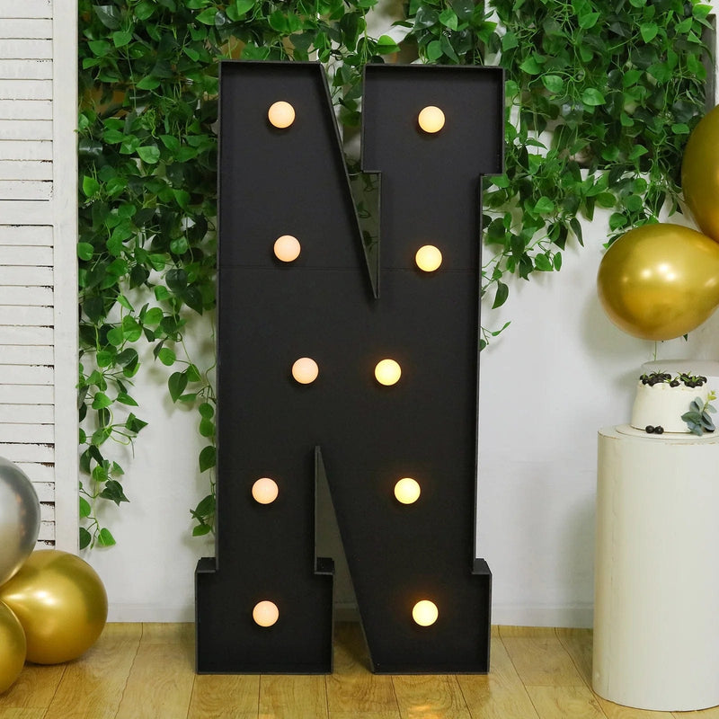 4ft Lighted Pre-Cut Foam Board LED Marquee Letter - Black