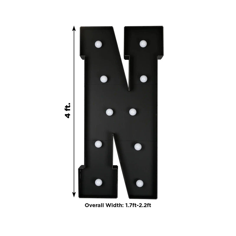 4ft Lighted Pre-Cut Foam Board LED Marquee Letter - Black