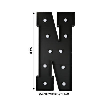 4ft Lighted Pre-Cut Foam Board LED Marquee Letter - Black