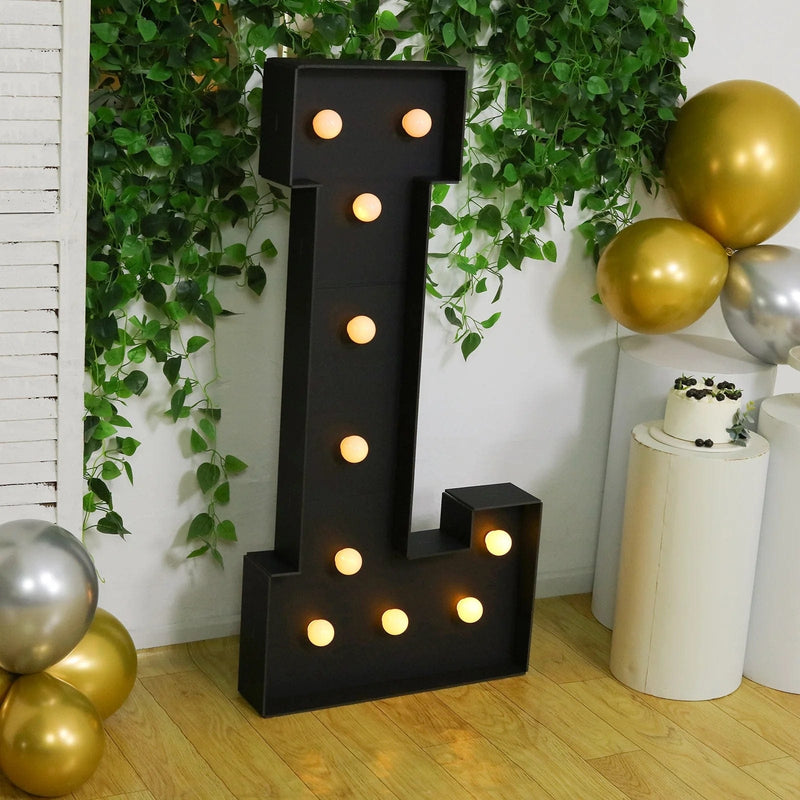 4ft Lighted Pre-Cut Foam Board LED Marquee Letter - Black
