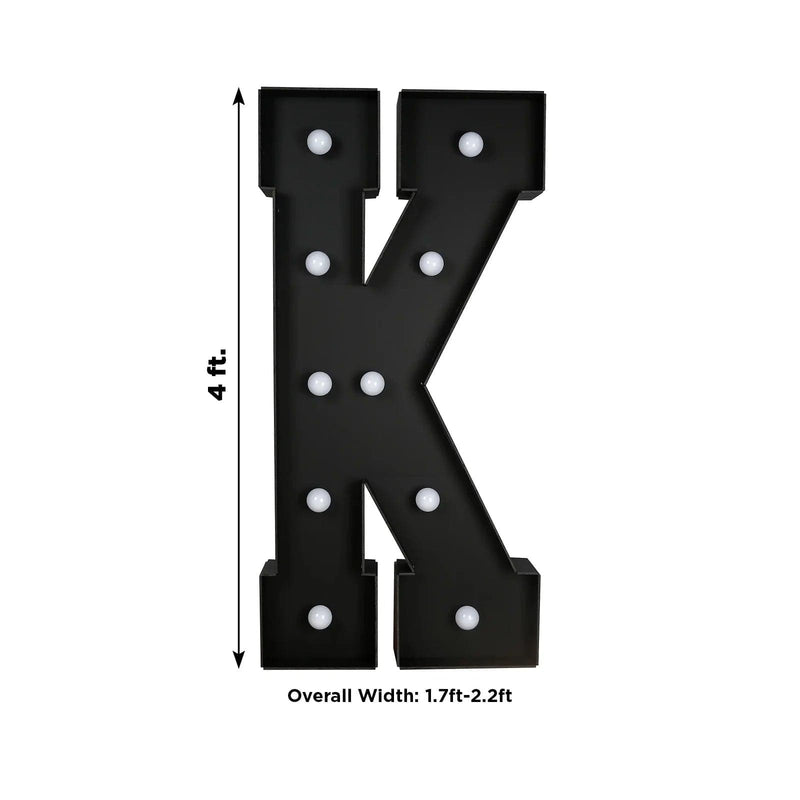 4ft Lighted Pre-Cut Foam Board LED Marquee Letter - Black