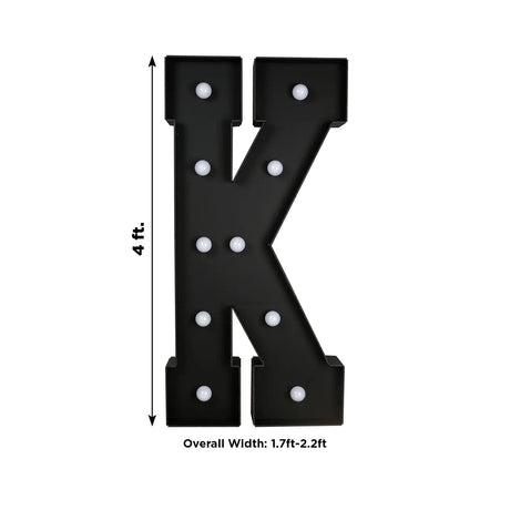 4ft Lighted Pre-Cut Foam Board LED Marquee Letter - Black