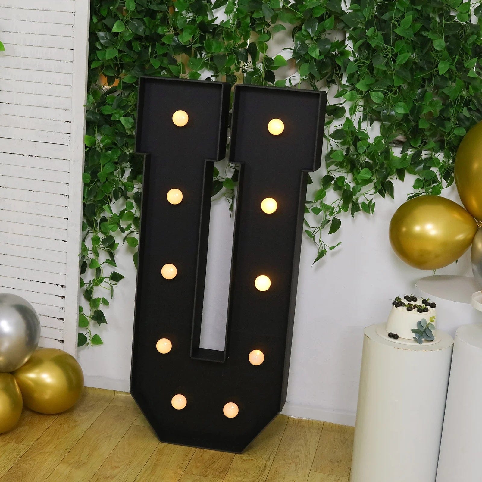 4ft Lighted Pre-Cut Foam Board LED Marquee Letter - Black