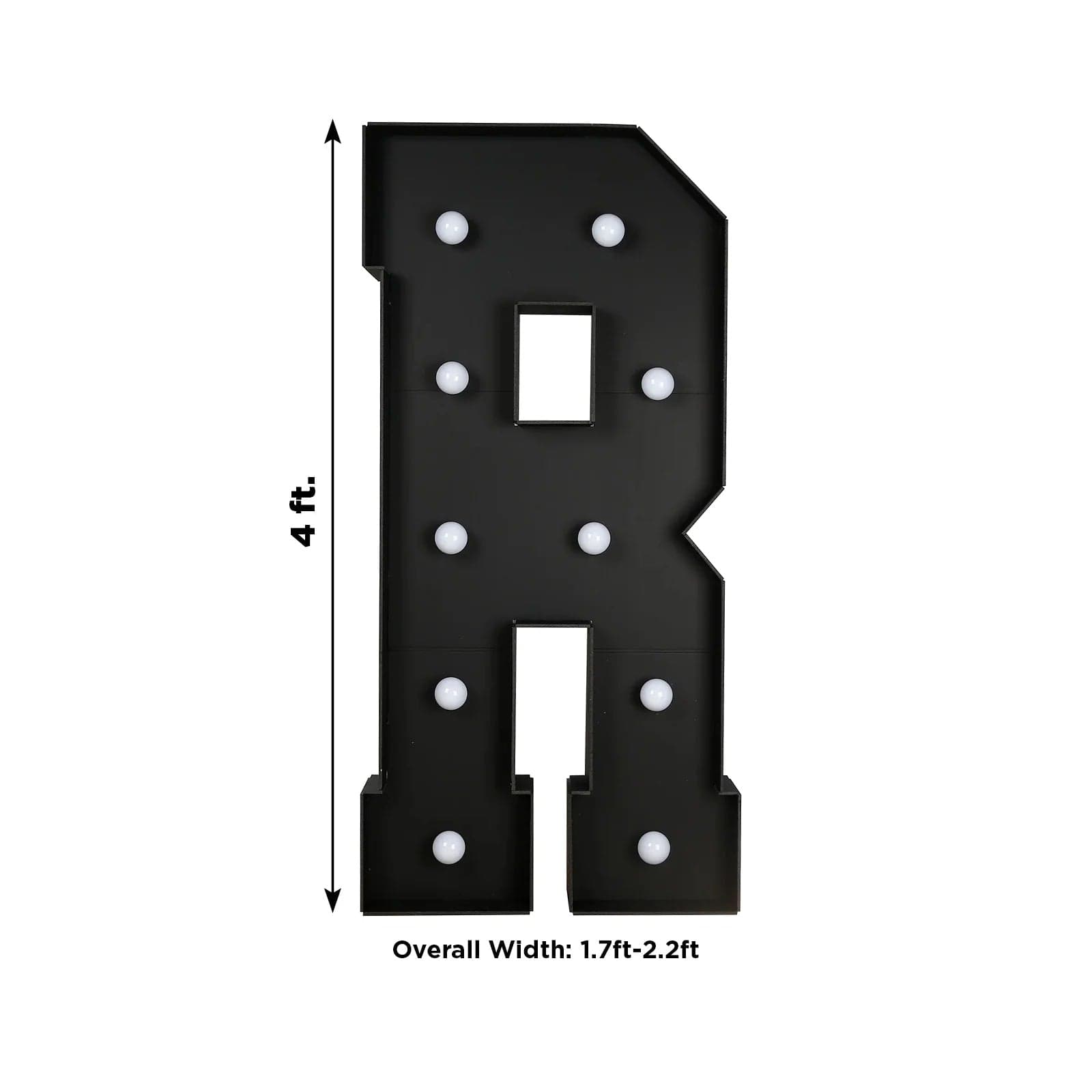 4ft Lighted Pre-Cut Foam Board LED Marquee Letter - Black