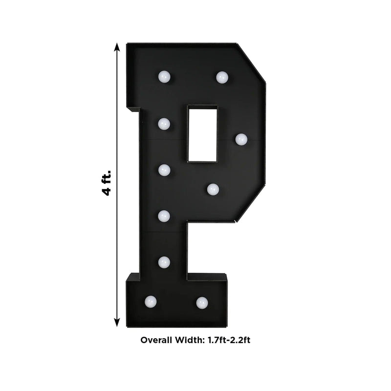 4ft Lighted Pre-Cut Foam Board LED Marquee Letter - Black