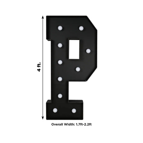 4ft Lighted Pre-Cut Foam Board LED Marquee Letter - Black