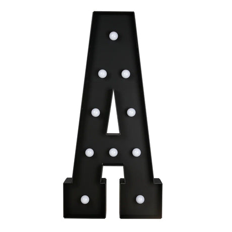 4ft Lighted Pre-Cut Foam Board LED Marquee Letter - Black WOD_METLTR11_4FT_BLK_A