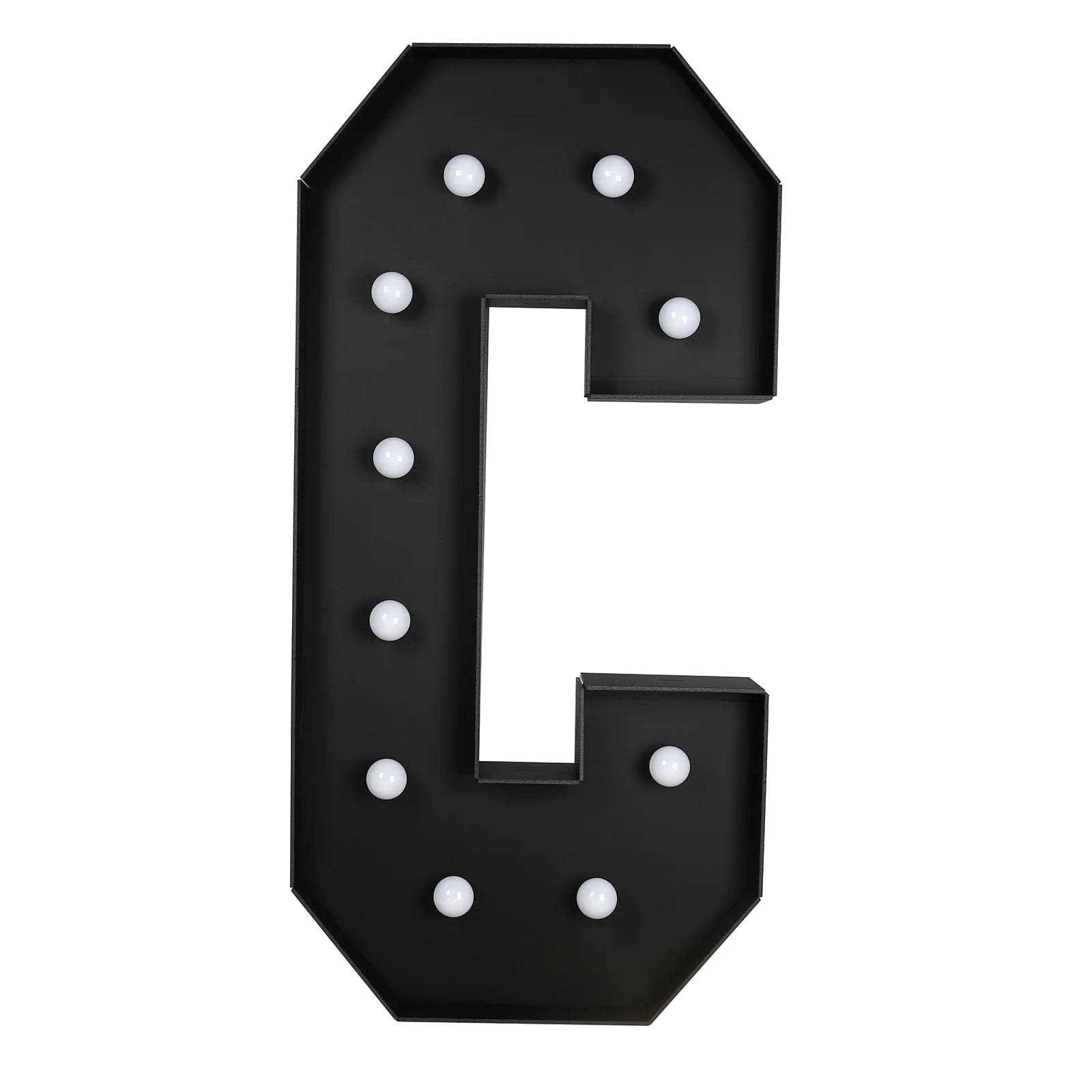 4ft Lighted Pre-Cut Foam Board LED Marquee Letter - Black WOD_METLTR11_4FT_BLK_C