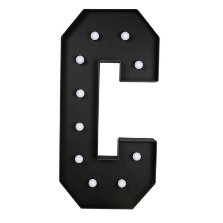 4ft Lighted Pre-Cut Foam Board LED Marquee Letter - Black WOD_METLTR11_4FT_BLK_C