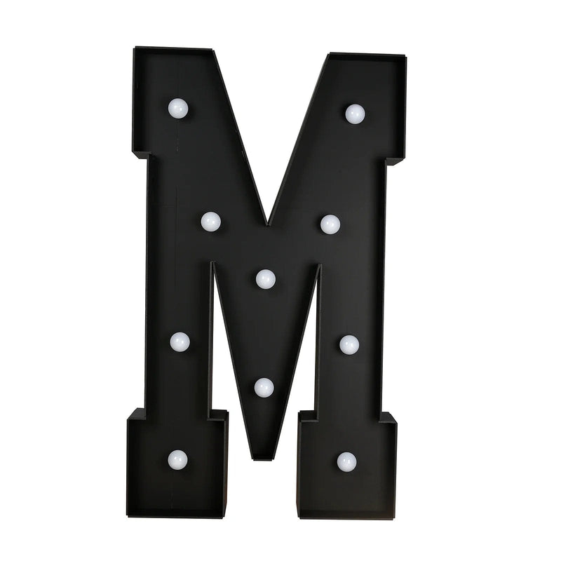 4ft Lighted Pre-Cut Foam Board LED Marquee Letter - Black WOD_METLTR11_4FT_BLK_M