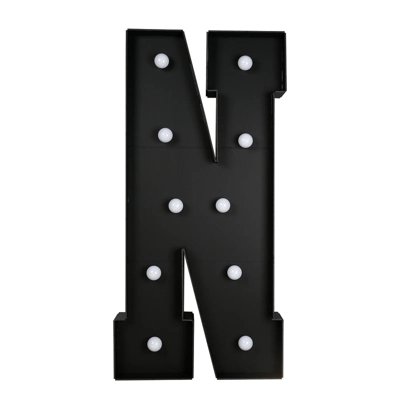 4ft Lighted Pre-Cut Foam Board LED Marquee Letter - Black WOD_METLTR11_4FT_BLK_N