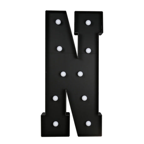 4ft Lighted Pre-Cut Foam Board LED Marquee Letter - Black WOD_METLTR11_4FT_BLK_N