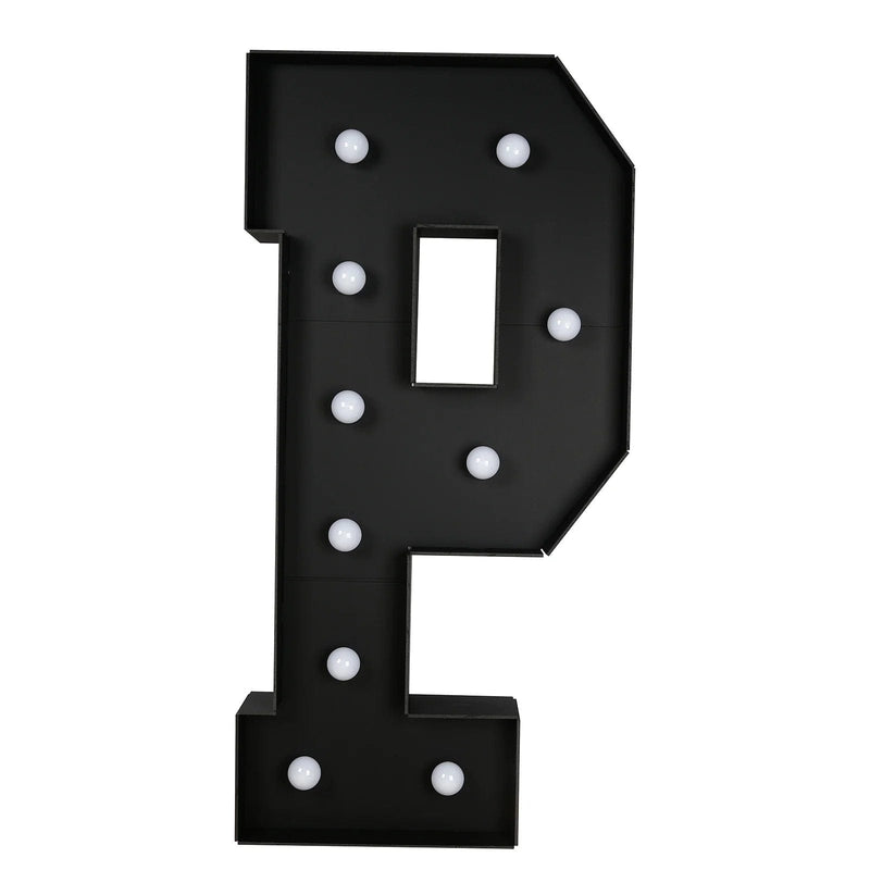4ft Lighted Pre-Cut Foam Board LED Marquee Letter - Black WOD_METLTR11_4FT_BLK_P