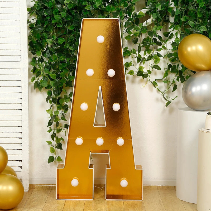 4ft Lighted Pre-Cut Foam Board LED Marquee Letter - Gold