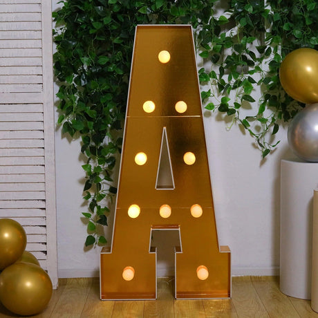 4ft Lighted Pre-Cut Foam Board LED Marquee Letter - Gold