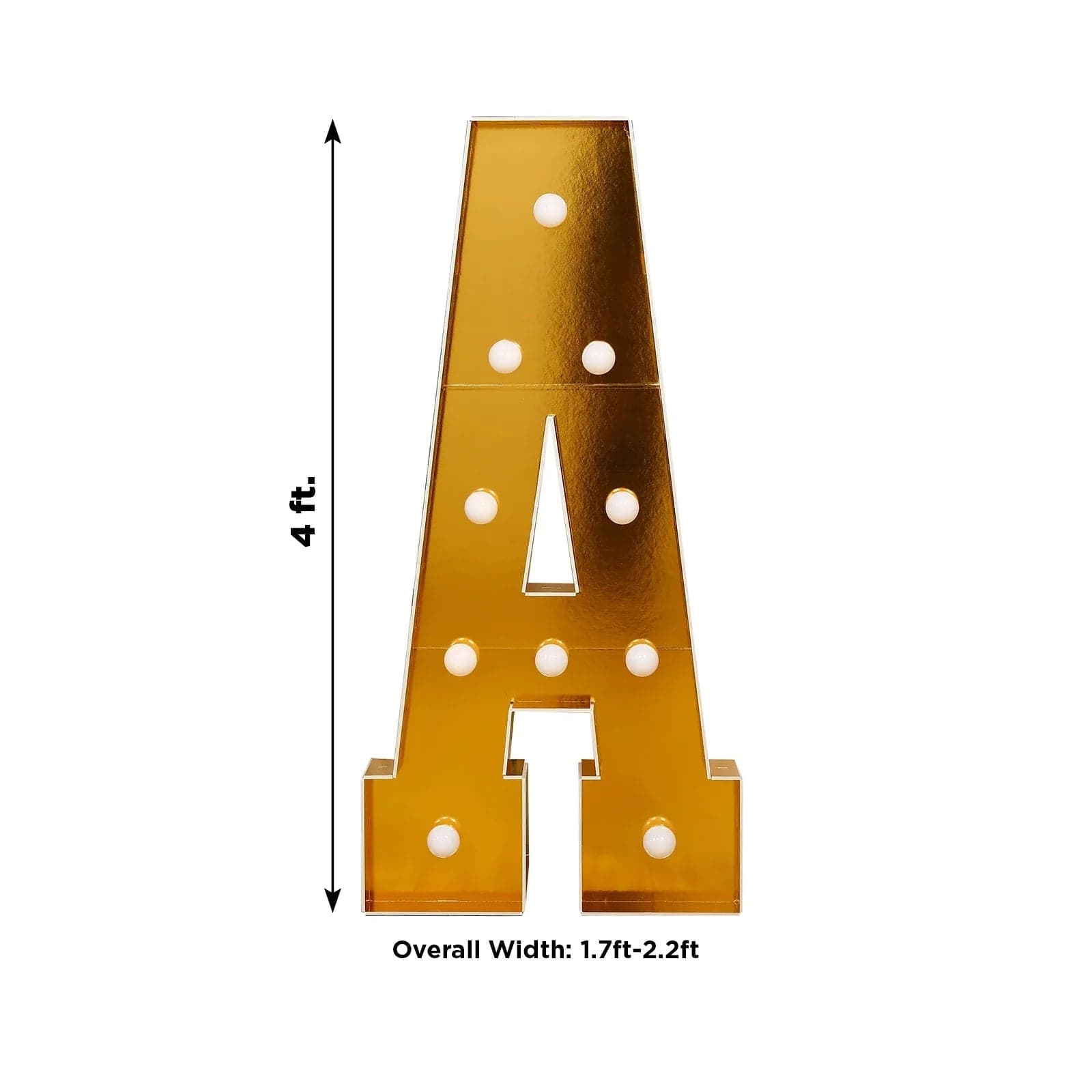 4ft Lighted Pre-Cut Foam Board LED Marquee Letter - Gold