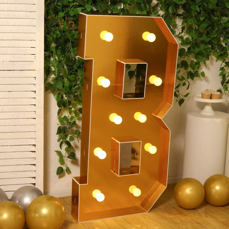 4ft Lighted Pre-Cut Foam Board LED Marquee Letter - Gold