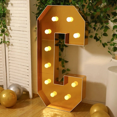4ft Lighted Pre-Cut Foam Board LED Marquee Letter - Gold