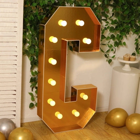 4ft Lighted Pre-Cut Foam Board LED Marquee Letter - Gold