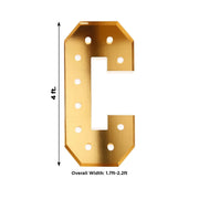 4ft Lighted Pre-Cut Foam Board LED Marquee Letter - Gold