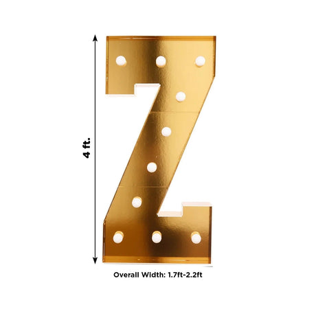 4ft Lighted Pre-Cut Foam Board LED Marquee Letter - Gold