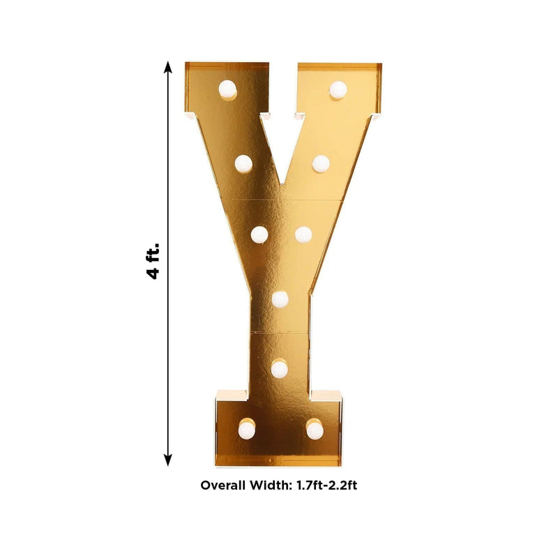 4ft Lighted Pre-Cut Foam Board LED Marquee Letter - Gold