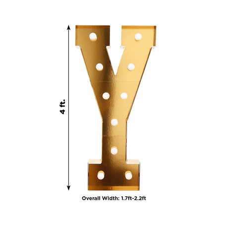 4ft Lighted Pre-Cut Foam Board LED Marquee Letter - Gold
