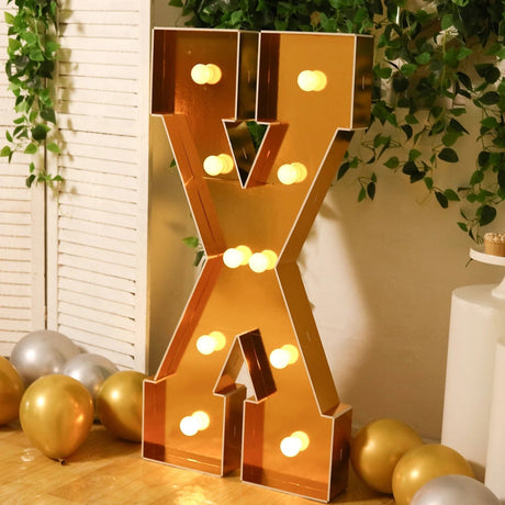 4ft Lighted Pre-Cut Foam Board LED Marquee Letter - Gold