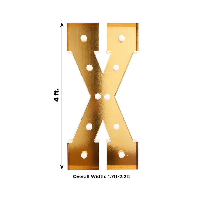4ft Lighted Pre-Cut Foam Board LED Marquee Letter - Gold