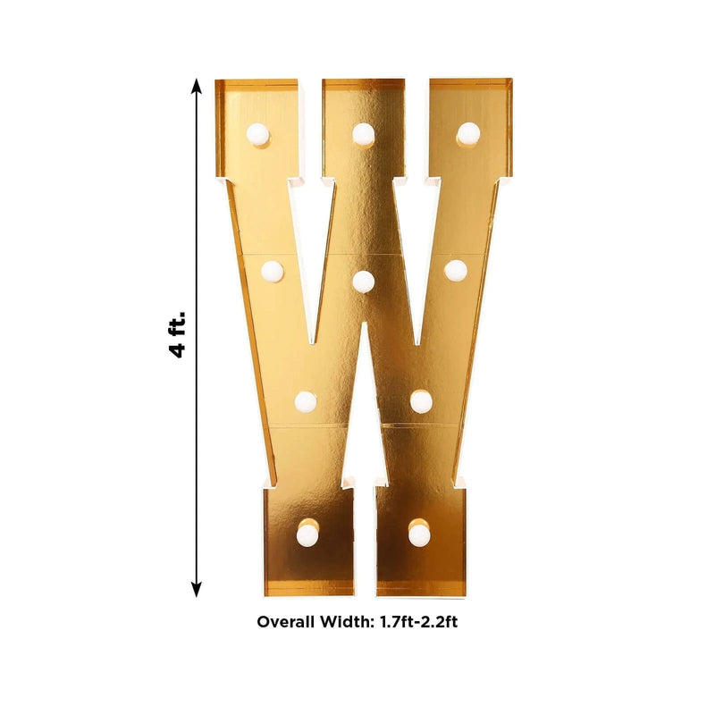 4ft Lighted Pre-Cut Foam Board LED Marquee Letter - Gold