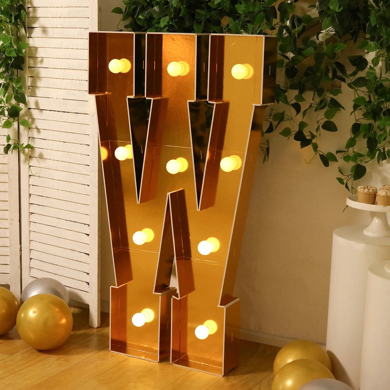 4ft Lighted Pre-Cut Foam Board LED Marquee Letter - Gold