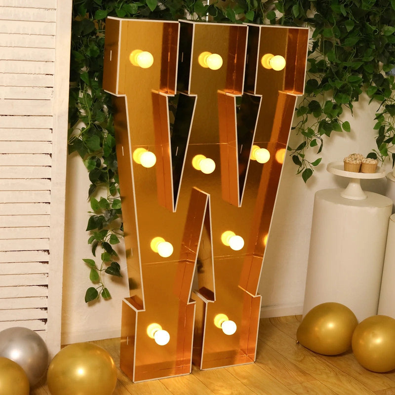 4ft Lighted Pre-Cut Foam Board LED Marquee Letter - Gold
