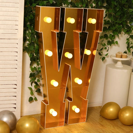 4ft Lighted Pre-Cut Foam Board LED Marquee Letter - Gold