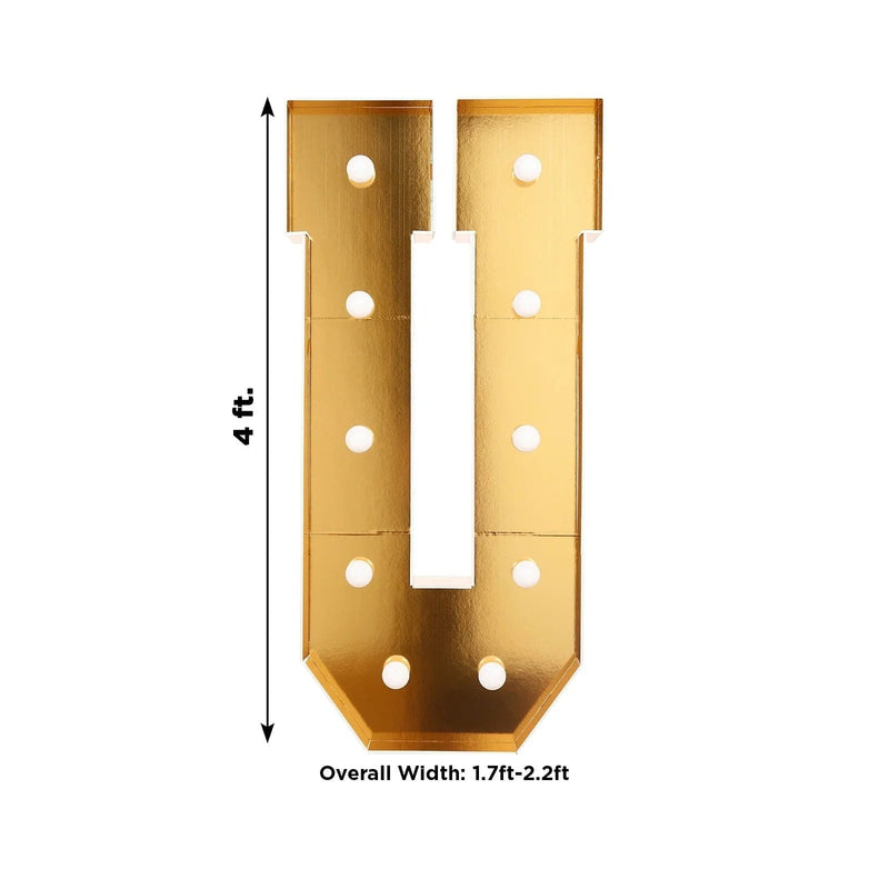 4ft Lighted Pre-Cut Foam Board LED Marquee Letter - Gold