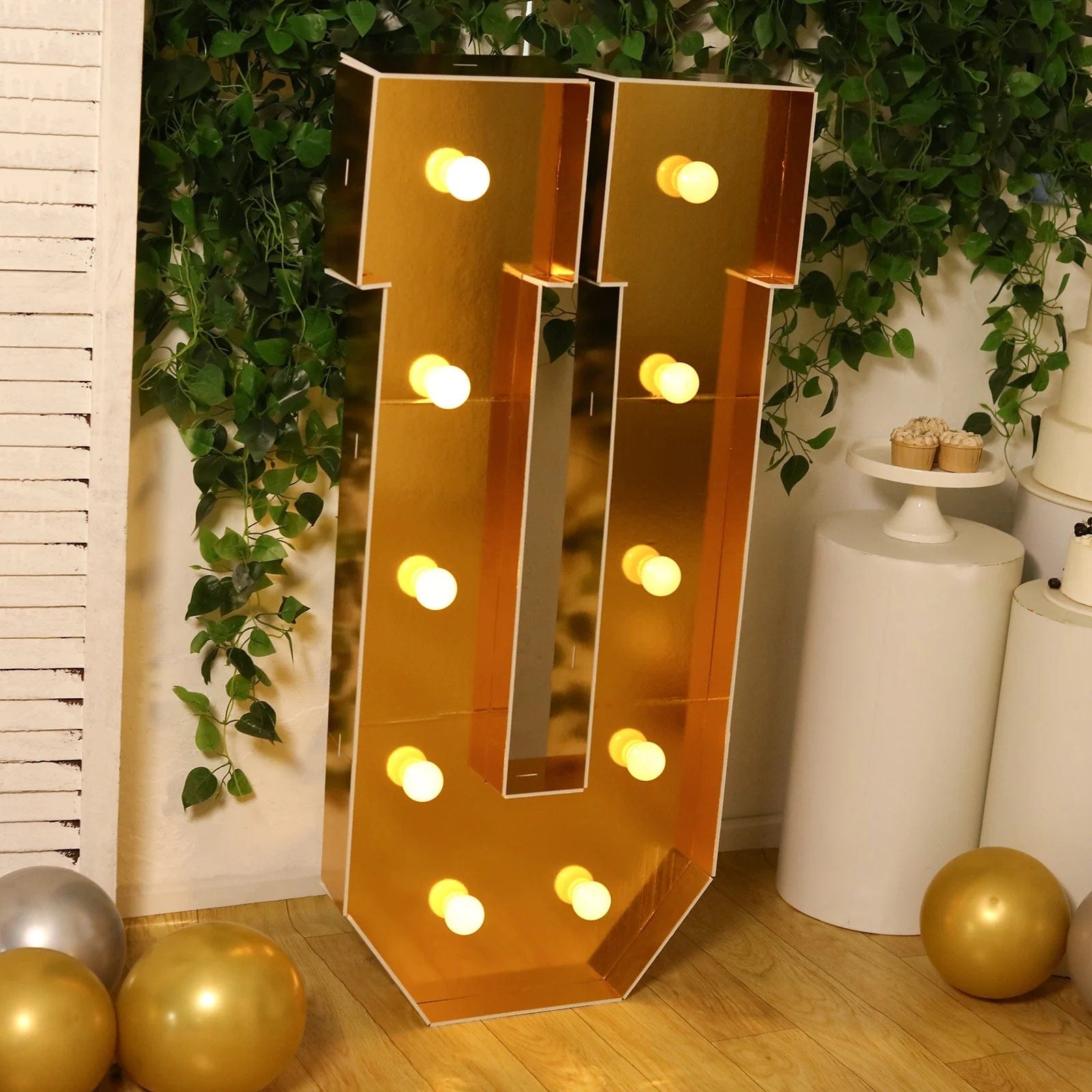 4ft Lighted Pre-Cut Foam Board LED Marquee Letter - Gold