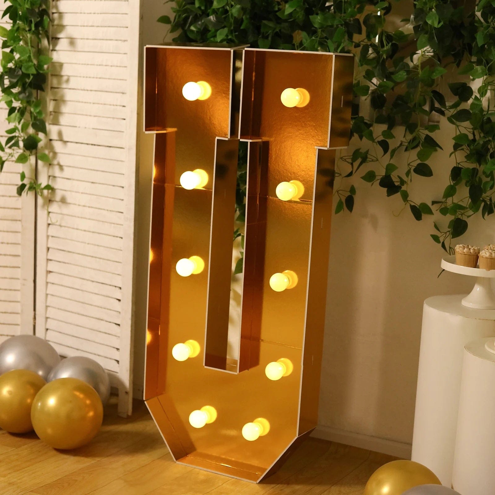 4ft Lighted Pre-Cut Foam Board LED Marquee Letter - Gold